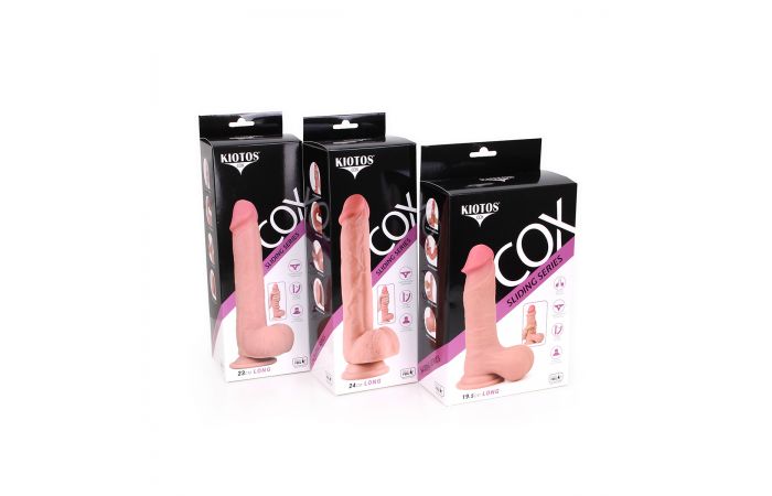 Kiotos Cox - Sliding Skin Dubbellaags Dildo 24 x 4,5 cm - Lichte Huidskleur-Erotiekvoordeel.nl