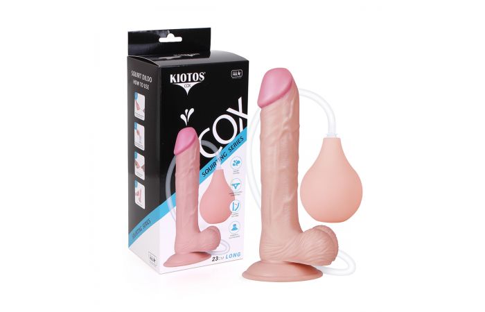 Kiotos Cox - Squirting Dildo 23 x 4.4 cm - Lichte Huidskleur-Laced-up.nl