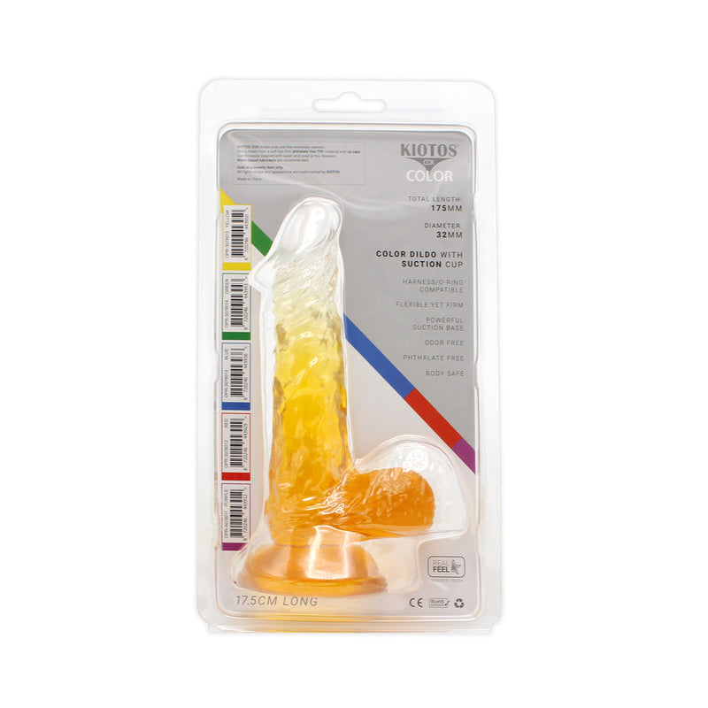 Kiotos Cox Color - Gekleurde Dildo 03 - 17,5 x 3,2 cm - Transparant/Geel-Laced-up.nl