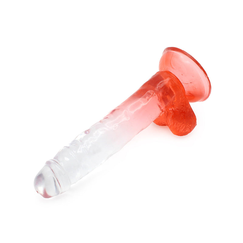 Kiotos Cox Color - Gekleurde Dildo 05 - 20 x 3,2 cm - Transparant/Rood-Laced-up.nl