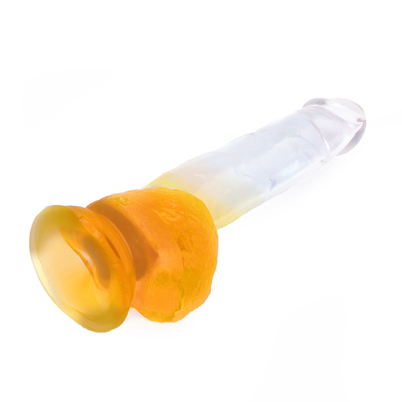 Kiotos Cox Color - Gekleurde Dildo 06 - 22,5 x 4,2 cm - Transparant/Geel-Laced-up.nl