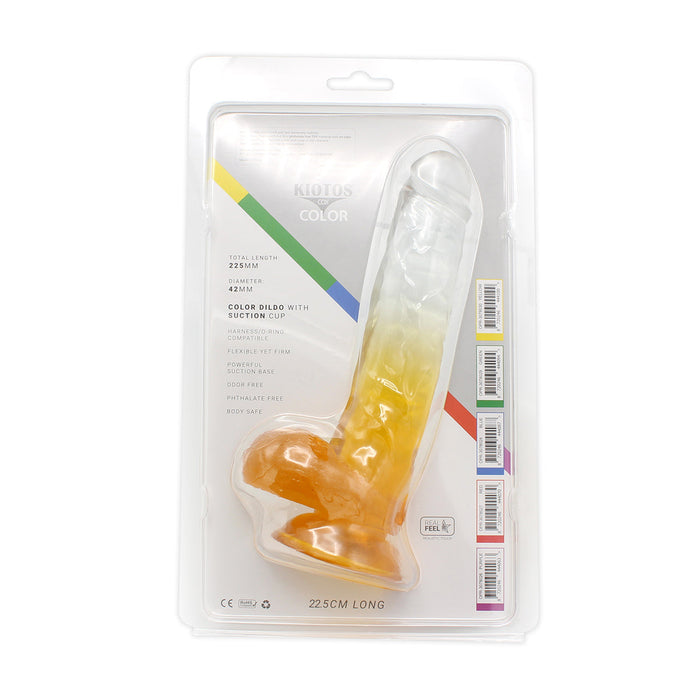 Kiotos Cox Color - Gekleurde Dildo 06 - 22,5 x 4,2 cm - Transparant/Geel-Laced-up.nl