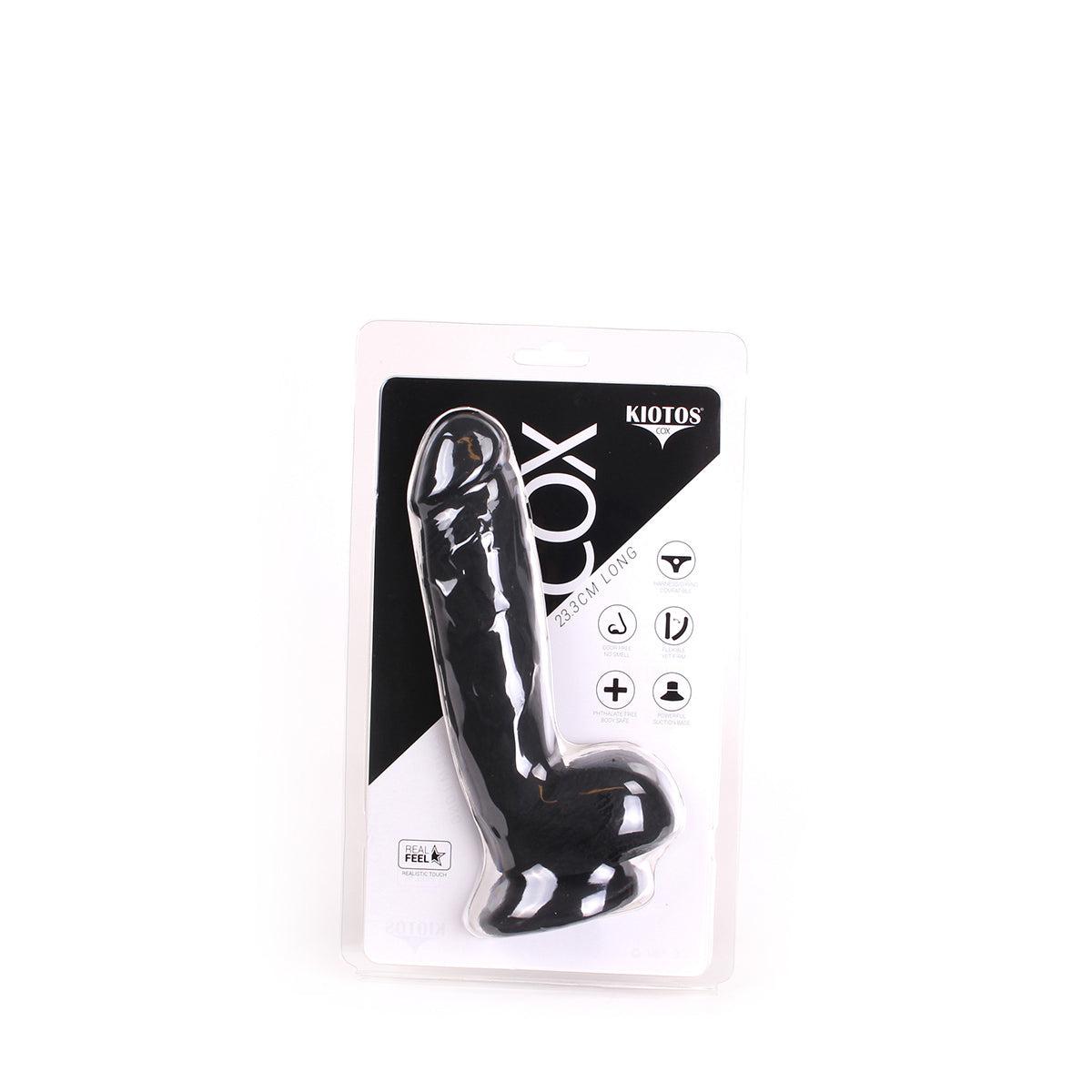 Kiotos Cox - Dildo 23,5 x 5 cm - Zwart-Erotiekvoordeel.nl