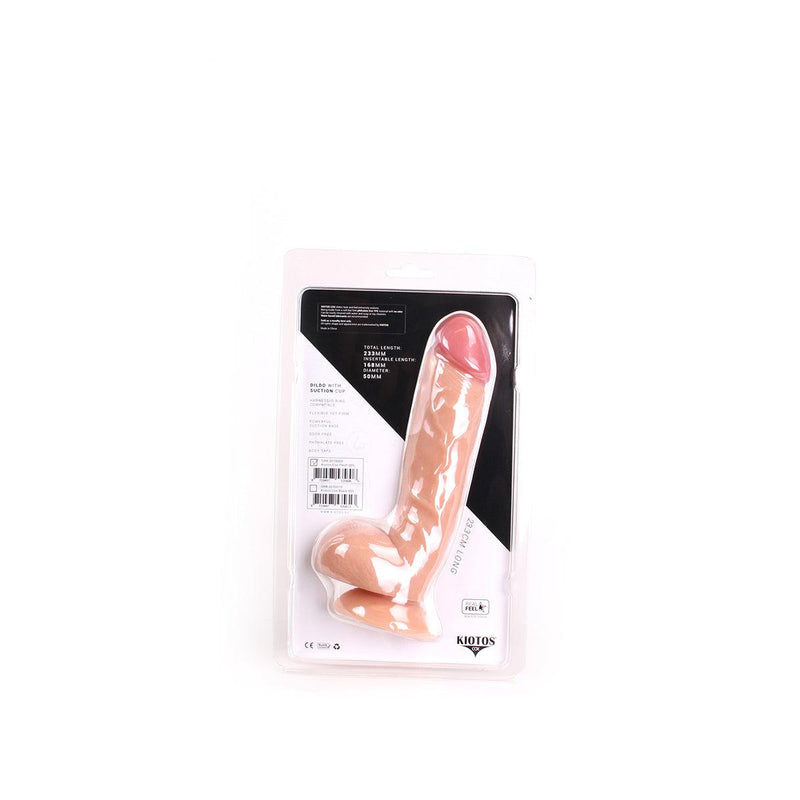 Kiotos Cox - Dildo Met Balzak 23,5 x 5 cm - Lichte Huidskleur-Laced-up.nl