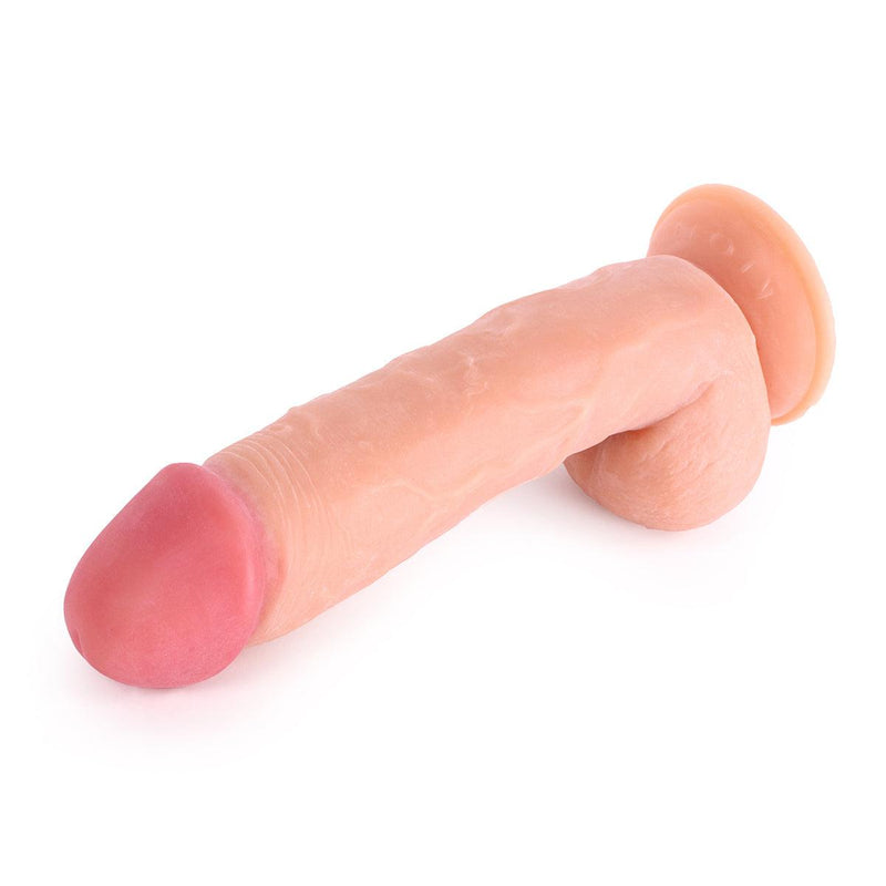 Kiotos Cox - Dildo Met Balzak 23,5 x 5 cm - Lichte Huidskleur-Laced-up.nl
