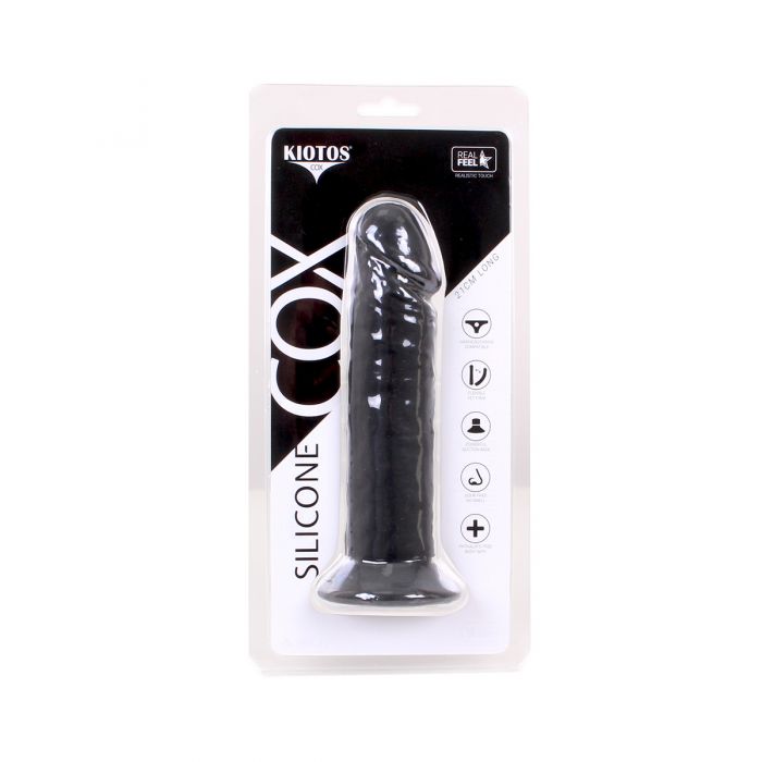 Kiotos Cox - Siliconen Dildo Met Zuignap 21 x 4,5 cm - Zwart-Erotiekvoordeel.nl