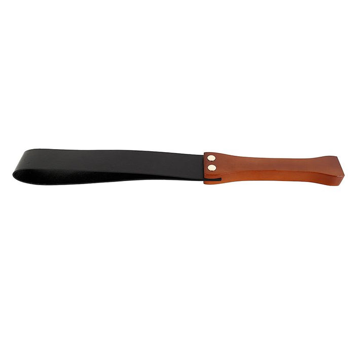 Kiotos Leather - Paddle van PU leer met houten handvat - Bruine Plak - Lengte 30 cm-Erotiekvoordeel.nl