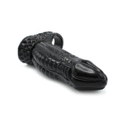 Kiotos Monstar 01 - Penis Sleeve - Penisverlenging - Met Ball Stretcher Opening - Siliconen - Zwart-Laced-up.nl