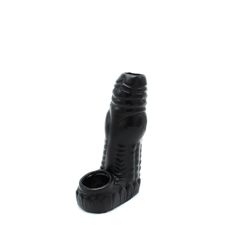 Kiotos Monstar 05 - Penis Sleeve - Penisverlenging - Met Ball Stretcher Opening - Diameter Ø 50 mm - Siliconen - Zwart-Laced-up.nl