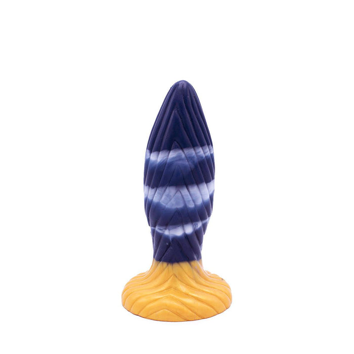 Kiotos Monstar - Buttplug/Anaal Dildo Beast 39 - 17.5 x 5.5 cm - Blauw/Goud/Wit-Erotiekvoordeel.nl