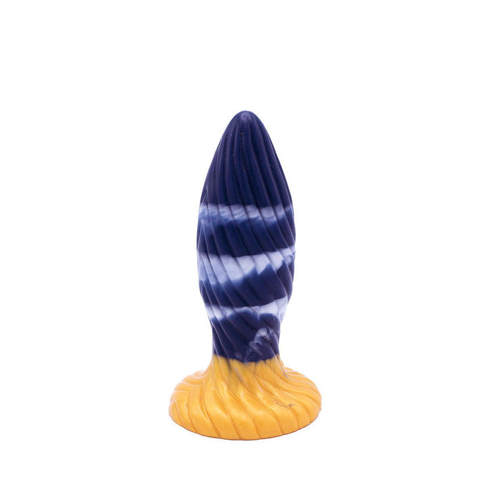 Kiotos Monstar - Buttplug/Anaal Dildo Beast 39 - 17.5 x 5.5 cm - Blauw/Goud/Wit-Erotiekvoordeel.nl