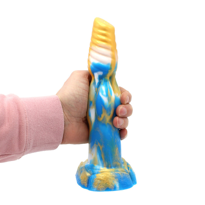 Kiotos Monstar - Dildo Beast 19 - 25 x 6 cm - Goud/Blauw/Wit-Laced-up.nl