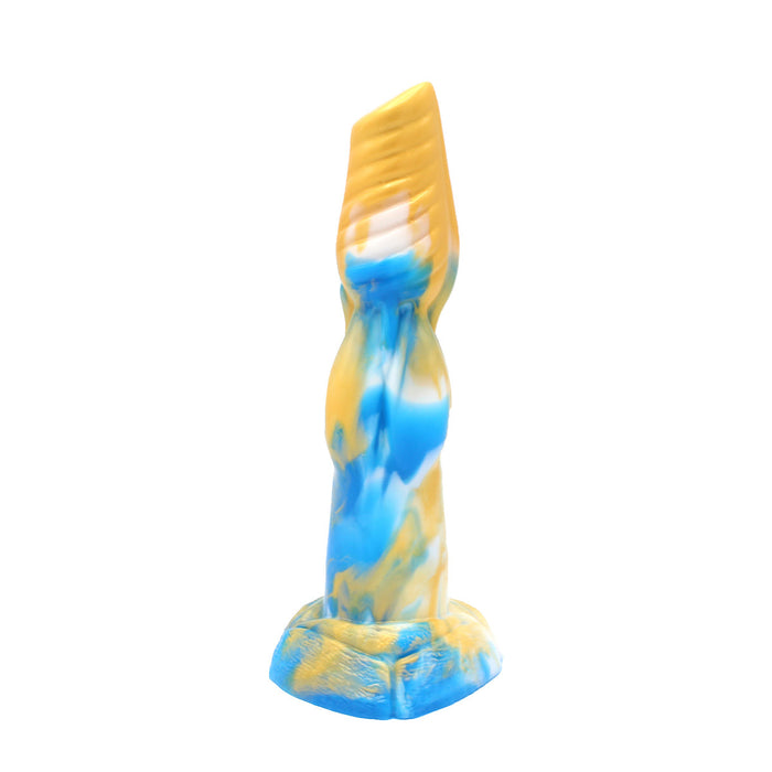 Kiotos Monstar - Dildo Beast 19 - 25 x 6 cm - Goud/Blauw/Wit-Laced-up.nl