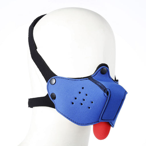 Kiotos - Neopreen Puppy Dog Gag/Mondmasker - Blauw-Laced-up.nl