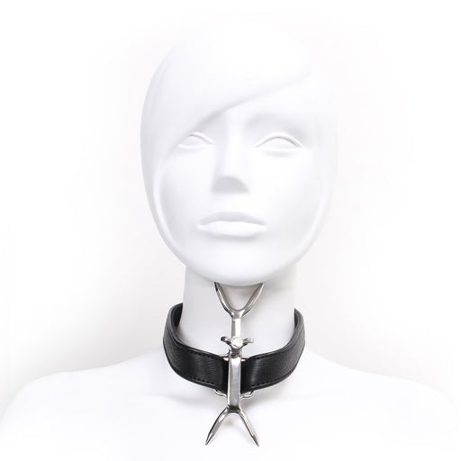 Kiotos Steel - Posture Collar Met Verstelbare Dubbele Nekpinnen-Erotiekvoordeel.nl