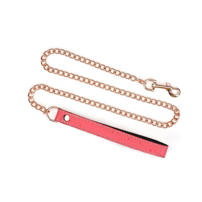 Liebe Seele - Angel's Kiss - Curved Collar Met Leash - Luxe En exclusief ontwerp - Roze/Zwart/Rosé Goud-Laced-up.nl
