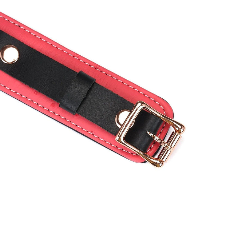 Liebe Seele - Angel's Kiss - Curved Collar Met Leash - Luxe En exclusief ontwerp - Roze/Zwart/Rosé Goud-Laced-up.nl