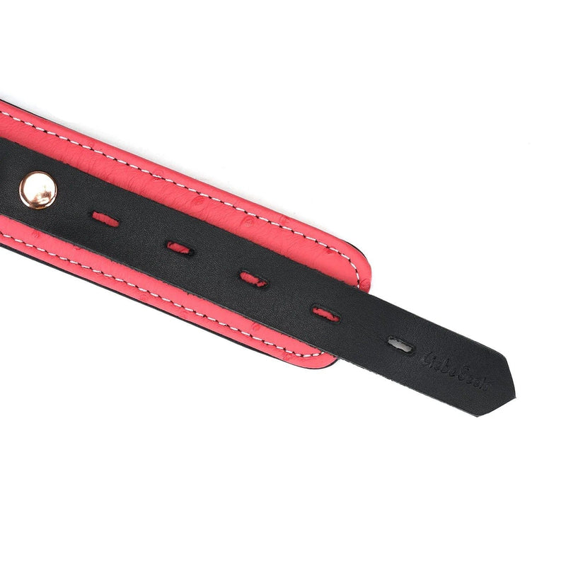 Liebe Seele - Angel's Kiss - Curved Collar Met Leash - Luxe En exclusief ontwerp - Roze/Zwart/Rosé Goud-Laced-up.nl