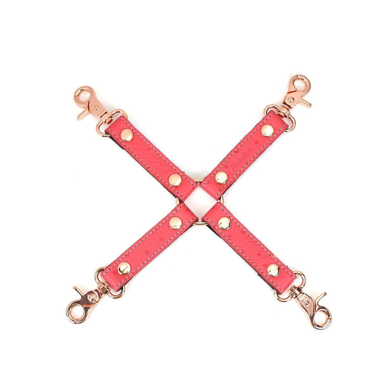 Liebe Seele - Angel's Kiss Exclusieve Leren Hogtie - Roze/Rosé Goud-Laced-up.nl