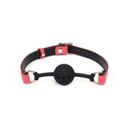 Liebe Seele - Angel's Kiss Leren Ball Gag - Luxe En exclusief ontwerp - Roze/Zwart/Rosé Goud-Laced-up.nl