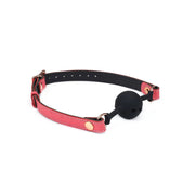 Liebe Seele - Angel's Kiss Leren Ball Gag - Luxe En exclusief ontwerp - Roze/Zwart/Rosé Goud-Laced-up.nl