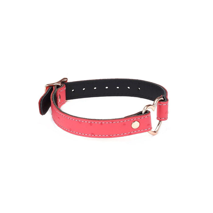 Liebe Seele - Angel's Kiss - Smalle Choker Met Hartvormige Ring - Luxe En exclusief ontwerp - Roze/Rosé Goud-Laced-up.nl