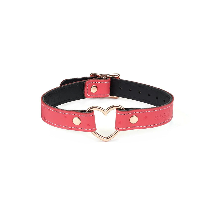 Liebe Seele - Angel's Kiss - Smalle Choker Met Hartvormige Ring - Luxe En exclusief ontwerp - Roze/Rosé Goud-Laced-up.nl