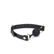 Liebe Seele - Dark Secret - Exclusieve Siliconen Ball Gag Met Lederen Riempjes - Zwart/Goud-Laced-up.nl