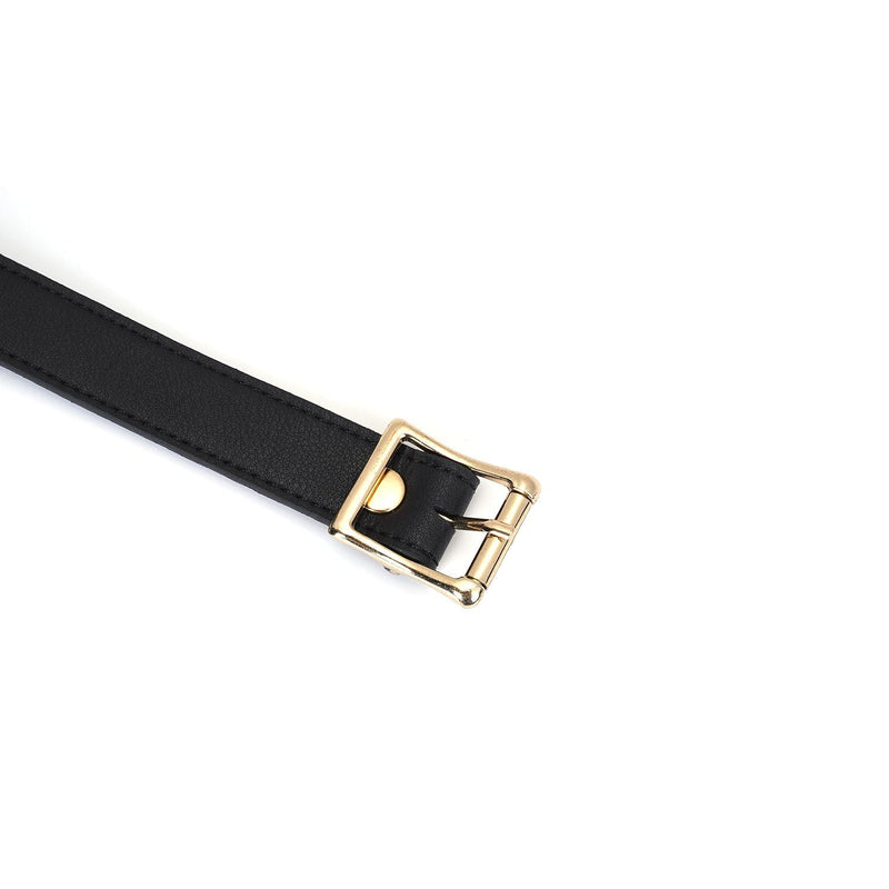 Liebe Seele - Dark Secret - Exclusieve Siliconen Ball Gag Met Lederen Riempjes - Zwart/Goud-Laced-up.nl