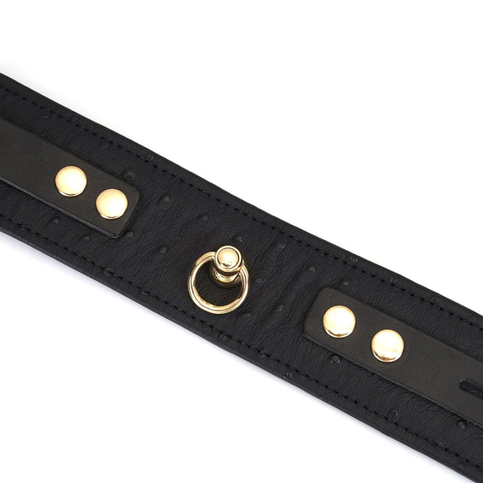 Liebe Seele - Demon's Kiss - Enkelboeien Met Gouden Hartvormige Slotjes - Luxe En exclusief ontwerp - Zwart/Goud-Laced-up.nl