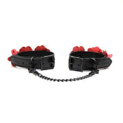 Liebe Seele - Flower Rhythm - Enkelboeien met Bloemen uit Leer - Exclusief en uniek ontwerp uit Japan - Rood/Zwart-Laced-up.nl