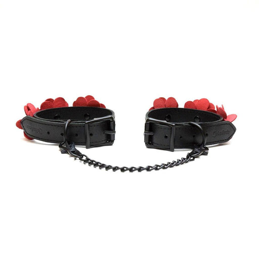 Liebe Seele - Flower Rhythm - Handboeien met Bloemen uit Leer - Exclusief en uniek ontwerp uit Japan - Rood/Zwart-Laced-up.nl