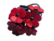 Liebe Seele - Flower Rhythm - Handboeien met Bloemen uit Leer - Exclusief en uniek ontwerp uit Japan - Rood/Zwart-Laced-up.nl