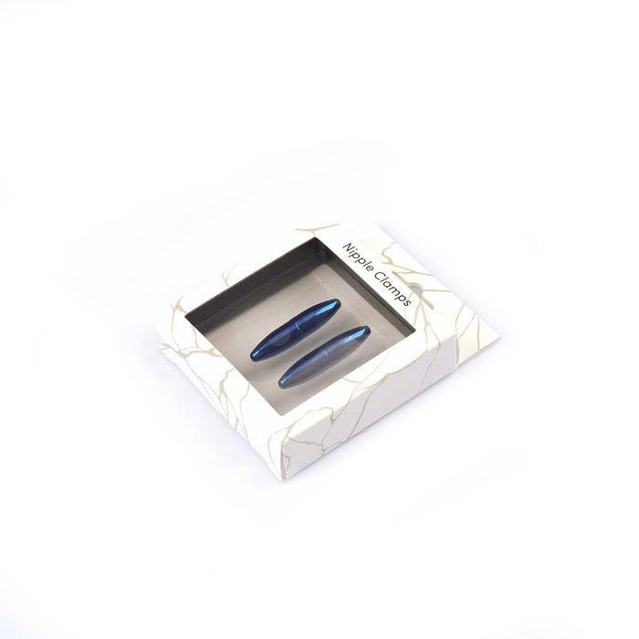 Liebe Seele - Magnetische Tepelklemmen Oval - Blauw Chroom-Laced-up.nl