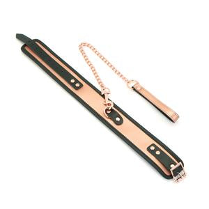 Liebe Seele - Rose Gold Memory - Exclusieve Leren Collar En Leiband - Rosé Goud-Laced-up.nl