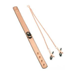 Liebe Seele - Rose Gold Memory - Collier étroit exclusif avec pinces à tétons - Or rose - Laced-up.nl