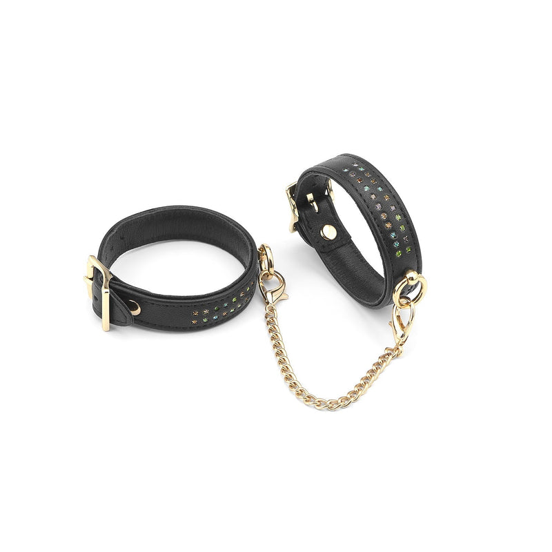 Liebe Seele - Shining Girl Handgemaakte lederen Enkelboeien Met strass Steentjes - exclusief En Luxe ontwerp-Laced-up.nl