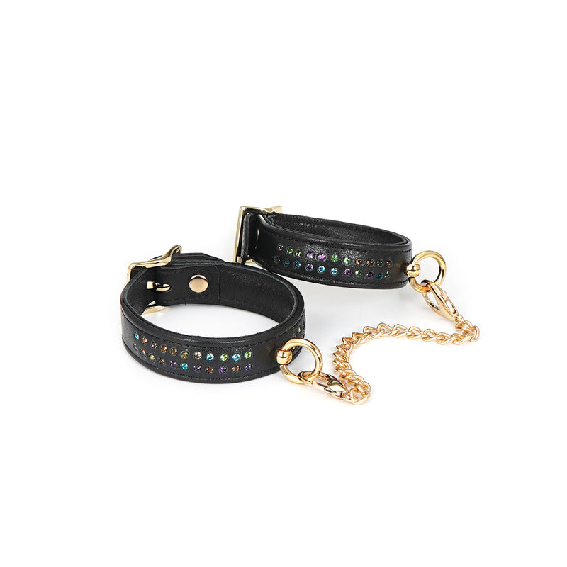Liebe Seele - Shining Girl Handgemaakte lederen Enkelboeien Met strass Steentjes - exclusief En Luxe ontwerp-Laced-up.nl