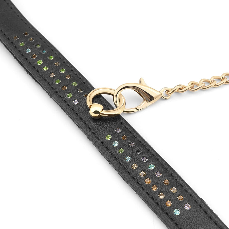 Liebe Seele - Shining Girl Handgemaakte lederen Enkelboeien Met strass Steentjes - exclusief En Luxe ontwerp-Laced-up.nl