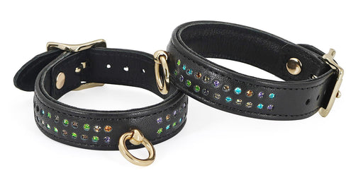 Liebe Seele - Shining Girl Handgemaakte lederen Enkelboeien Met strass Steentjes - exclusief En Luxe ontwerp-Laced-up.nl