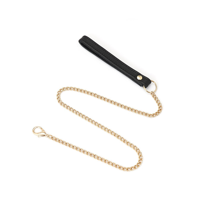 Liebe Seele - Shining Girl Handgemaakte Leren collar Met Rosé Gouden leiband Ketting Met strass Steentjes-Laced-up.nl