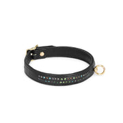 Liebe Seele - Shining Girl Handgemaakte Leren collar Met Rosé Gouden leiband Ketting Met strass Steentjes-Laced-up.nl