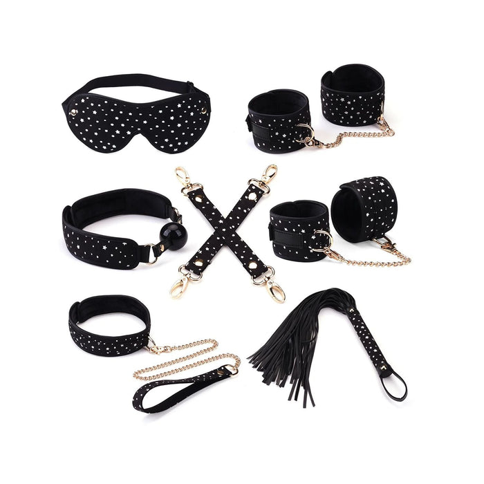 Liebe Seele - Starry Nights - Bondageset - Zwart met Sterretjes - Superzachte Voering - 7 delen - Geimporteerd uit Japan-Laced-up.nl