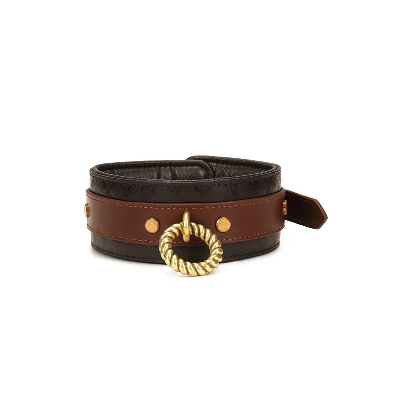 Liebe Seele - The Equestrian Leather Collar And Leash - Leren Halsband Met Ketting-Laced-up.nl