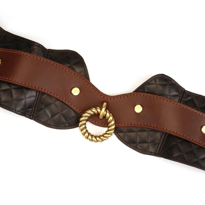 Liebe Seele - The Equestrian Leather Posture Collar And Leash - Leren Halsband Met Ketting-Laced-up.nl