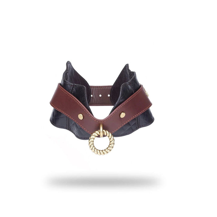 Liebe Seele - The Equestrian Leather Posture Collar And Leash - Leren Halsband Met Ketting-Laced-up.nl