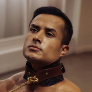Liebe Seele - The Equestrian Leather Posture Collar And Leash - Leren Halsband Met Ketting-Laced-up.nl