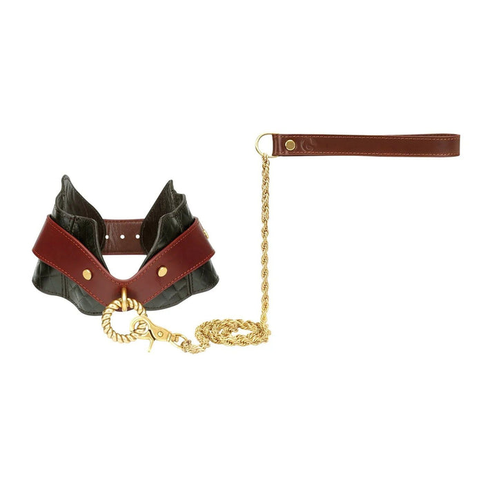 Liebe Seele - The Equestrian Leather Posture Collar And Leash - Leren Halsband Met Ketting-Laced-up.nl