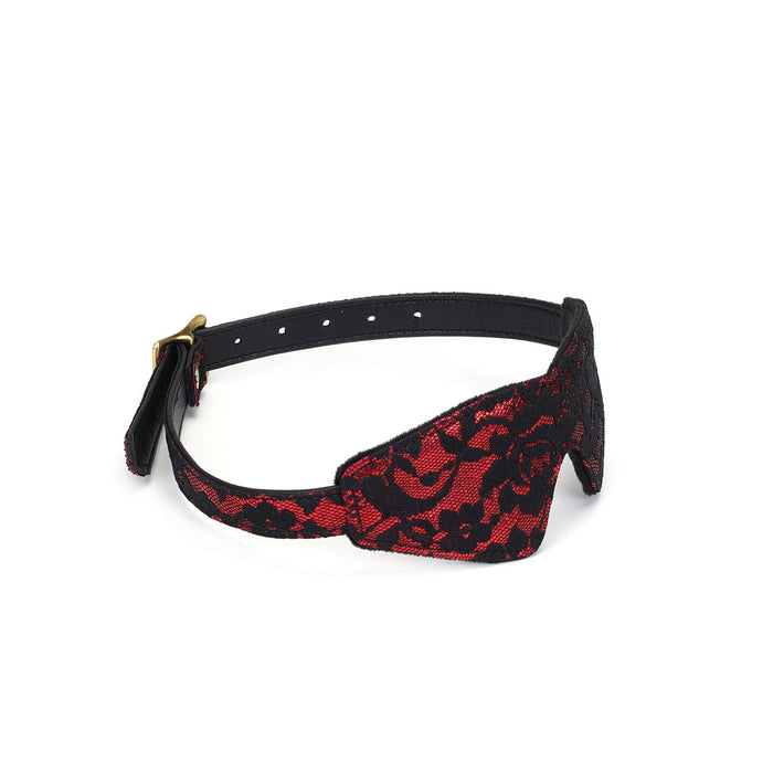 Liebe Seele - Victorian Garden - Blinddoek Met Zachte Pluche Binnenvoering - Vegan Friendly - Zwart/Rood-Laced-up.nl