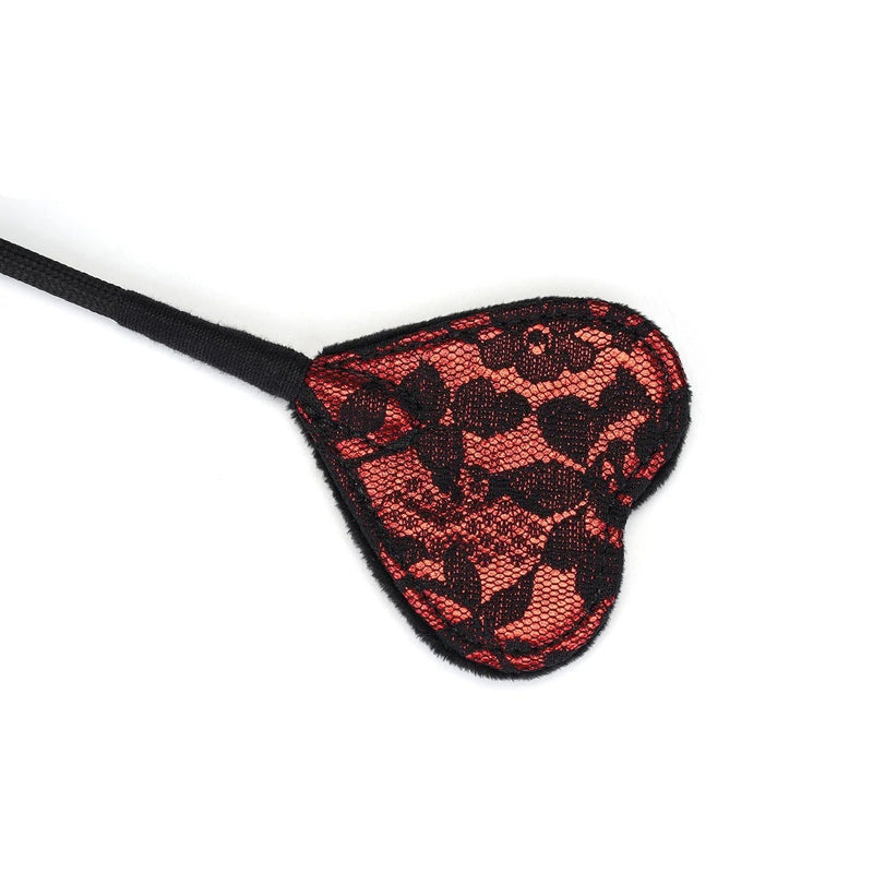 Liebe Seele - Victorian Garden - Crop - Paardrijzweepje - Vegan Vriendelijk - Rood/Zwart-Laced-up.nl